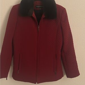 Self-Portrait Red Quilted Puffer Jacket